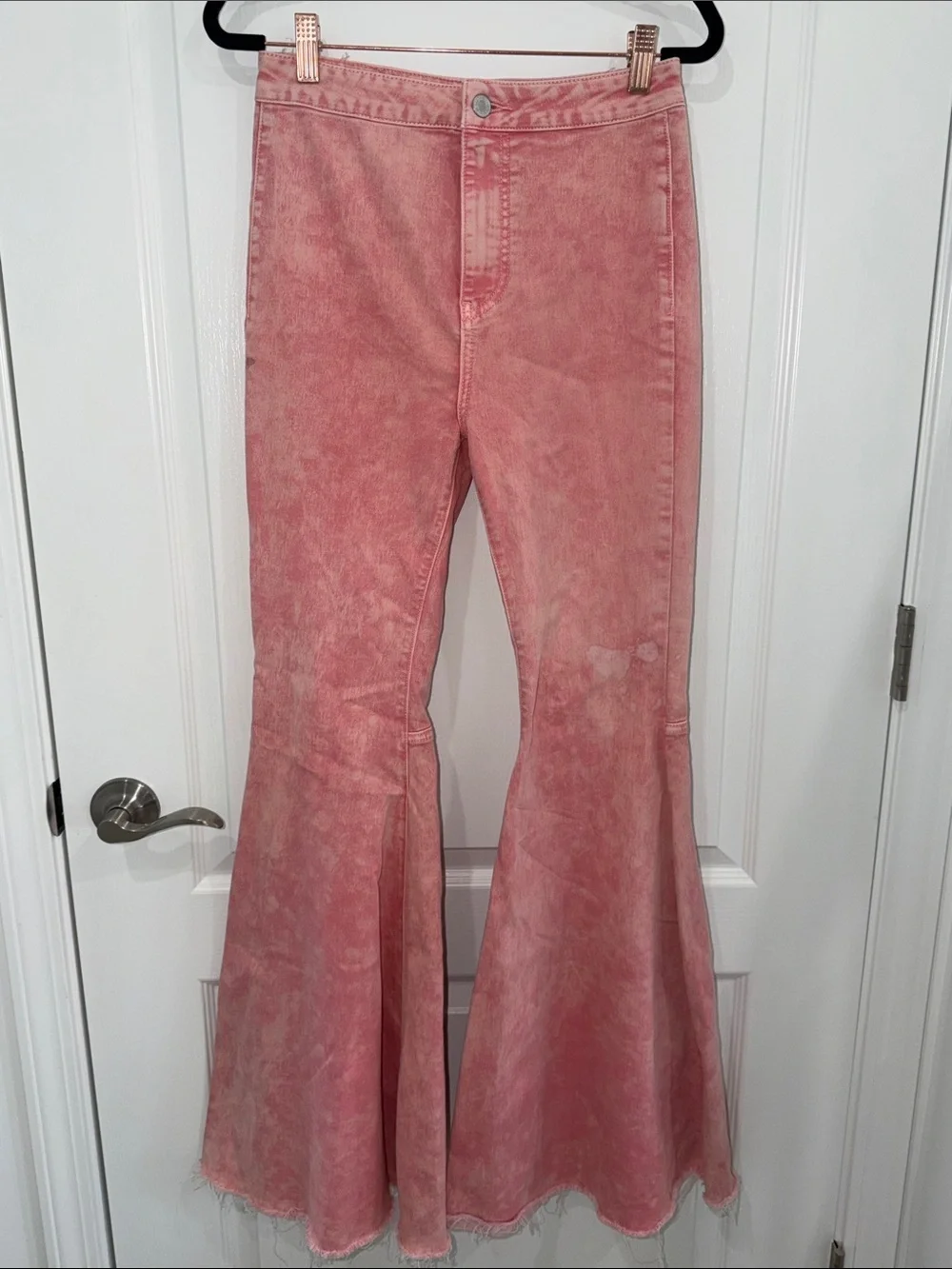 NWOT Free People We The Free Float On Flare Jeans Womens Size 27 Prairie Pink